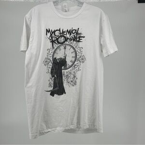 Men’s Women’s Unisex My Chemical Romance White T‎ Shirt Grim Reaper Emo Skeleton